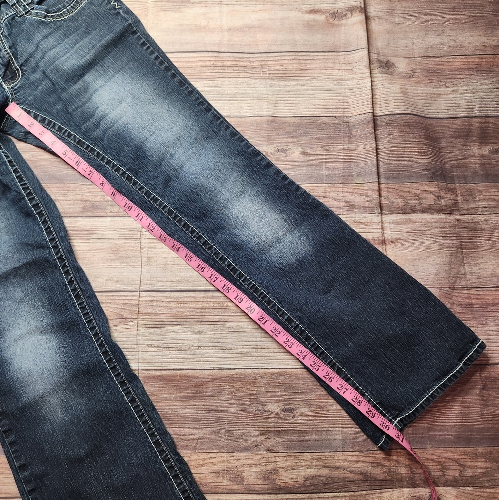 Angels Jeans Y2K 2000s Flare Super Low Rise Jeans - Picture 5 of 12